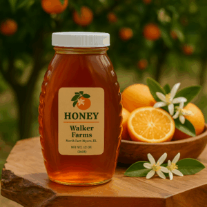 Orange Blossom Raw Honey 1 lb Glass