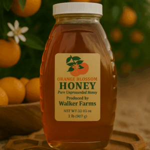 Orange Blossom Raw Honey 2 lb Glass