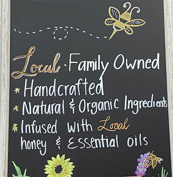 family owner chalk board